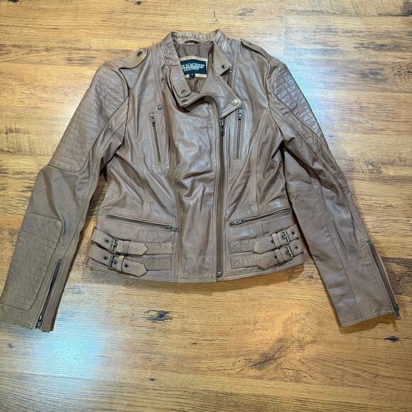 Milwaukee Leather Tan Biker Jacket - Women's Medium - Picture 1 of 6